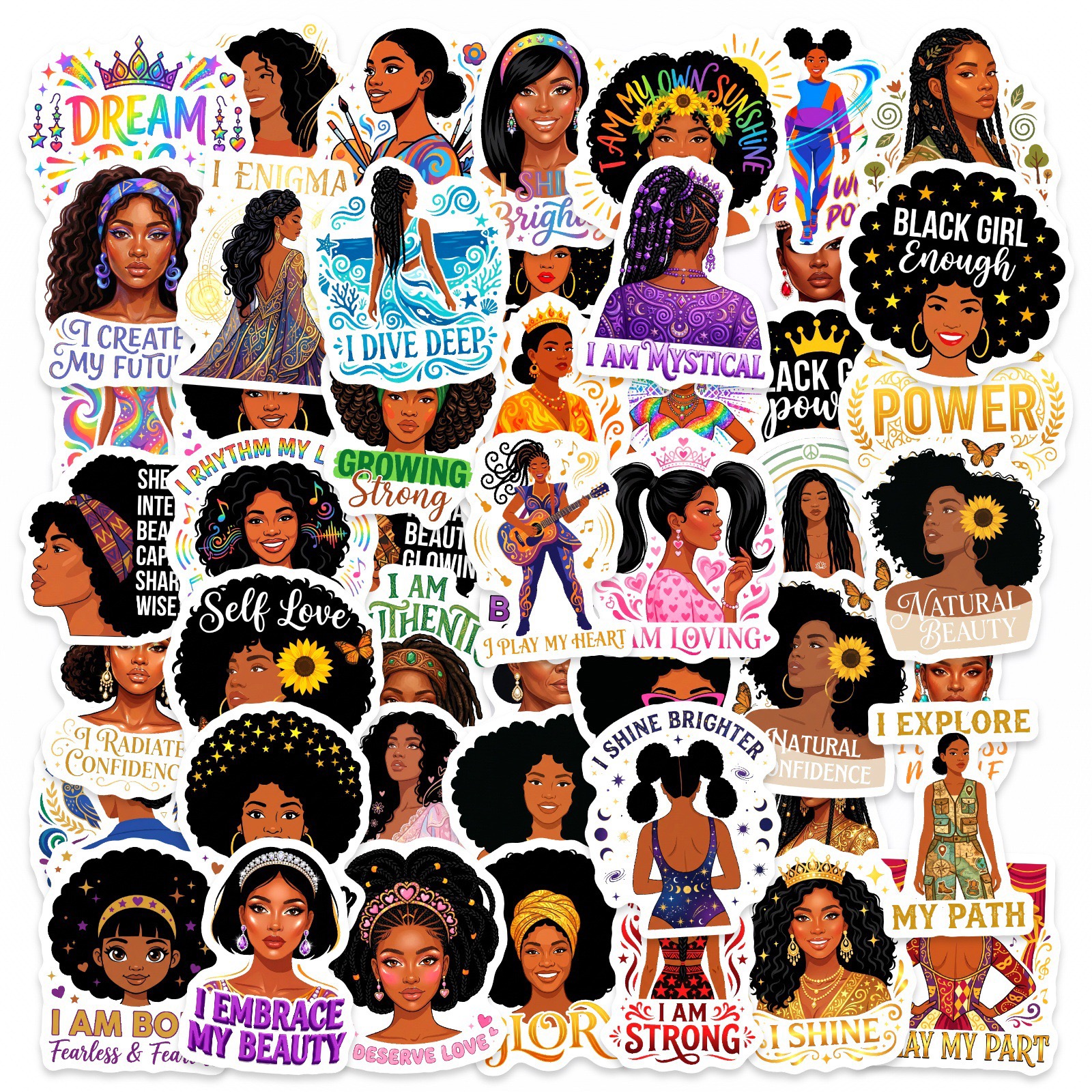 Laptop Accessories Girly - 50PCS Inspirational Black Girls Stickers For