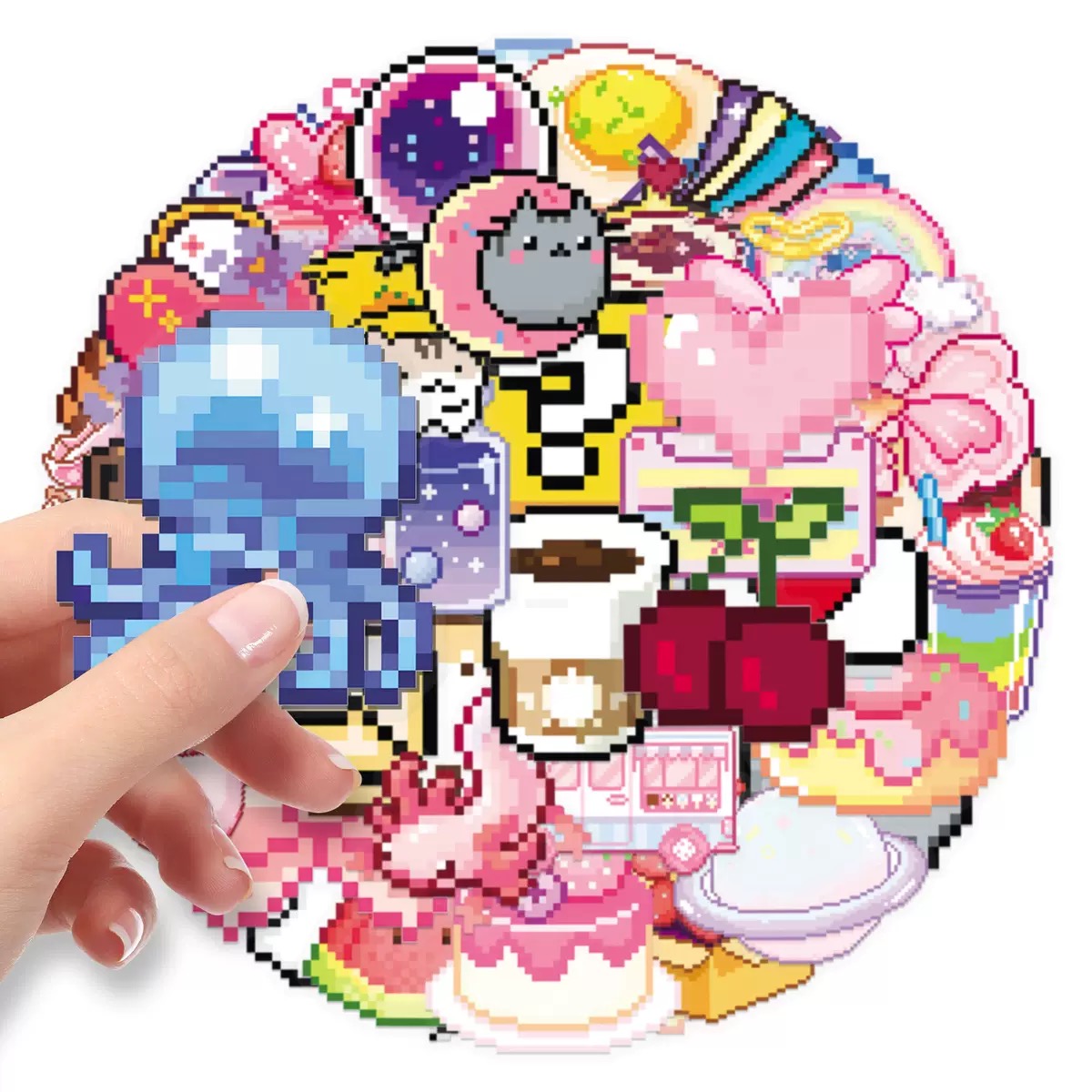 10/50pcs Cute Pink Pixel Girls - Laptop Accessories Girly のレビューと価格