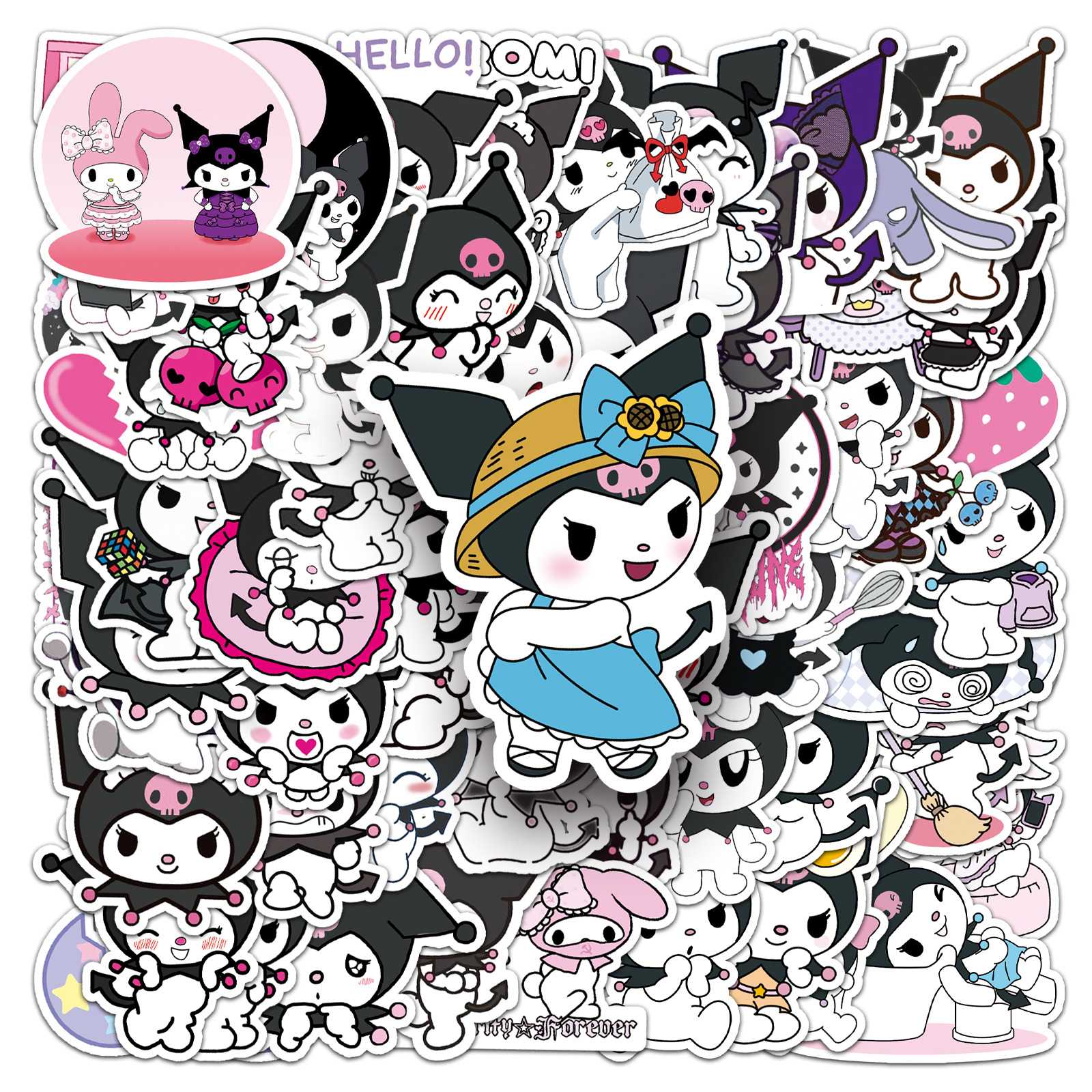 100Pcs Sanrio Kuromi Anime Car - Laptop Accessories Girly のレビューと価格