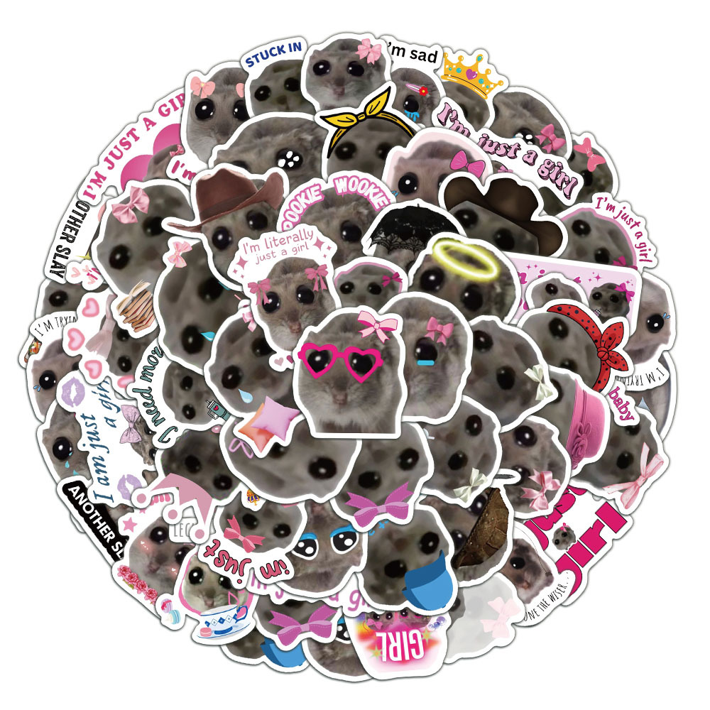 56pcs Cute Sad Hamster Meme St - Laptop Accessories Girly のレビューと価格