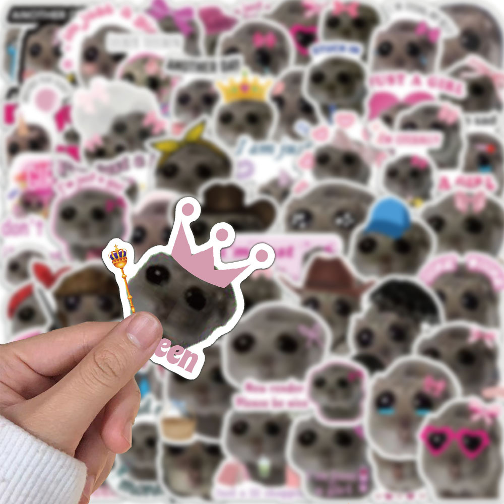 56pcs Cute Sad Hamster Meme St - Laptop Accessories Girly のレビューと価格