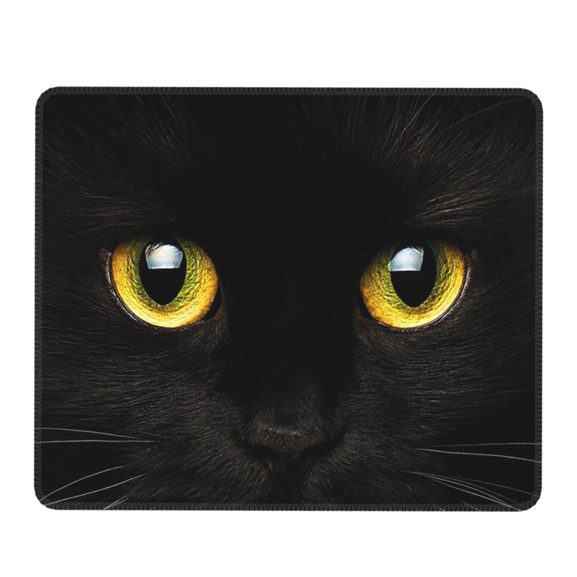 Black Cat Face And Yellow Eyes - Yellow Laptop Accessories のレビューと価格