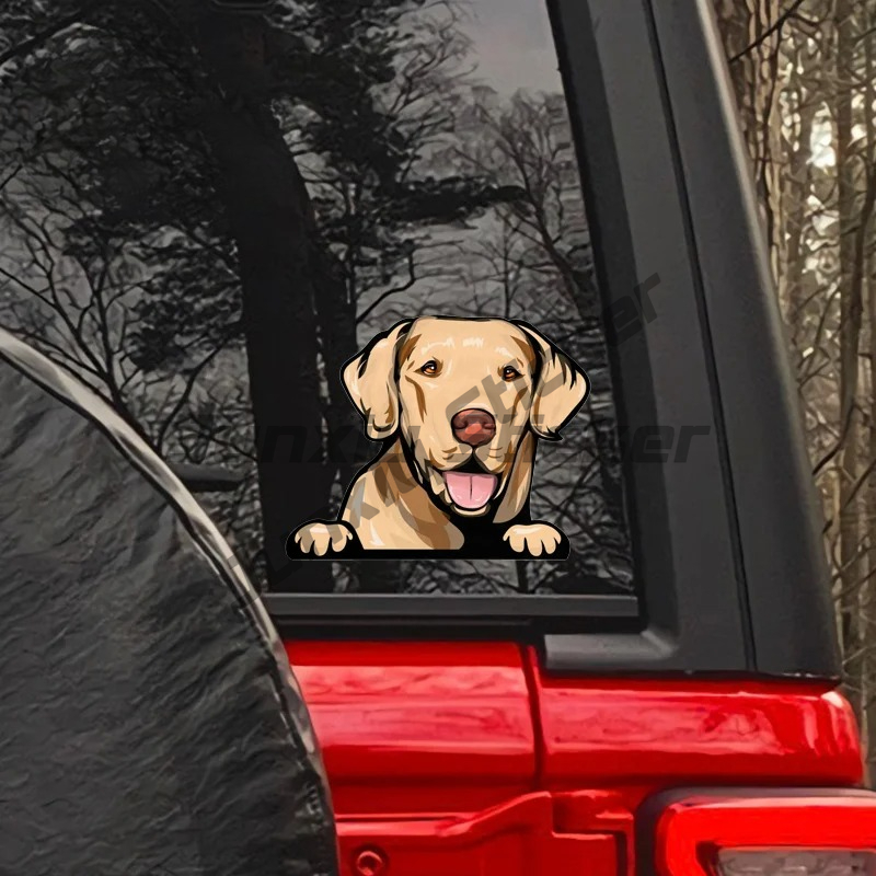 Labrador Retriever Peeker Car  - Yellow Laptop Accessories のレビューと価格