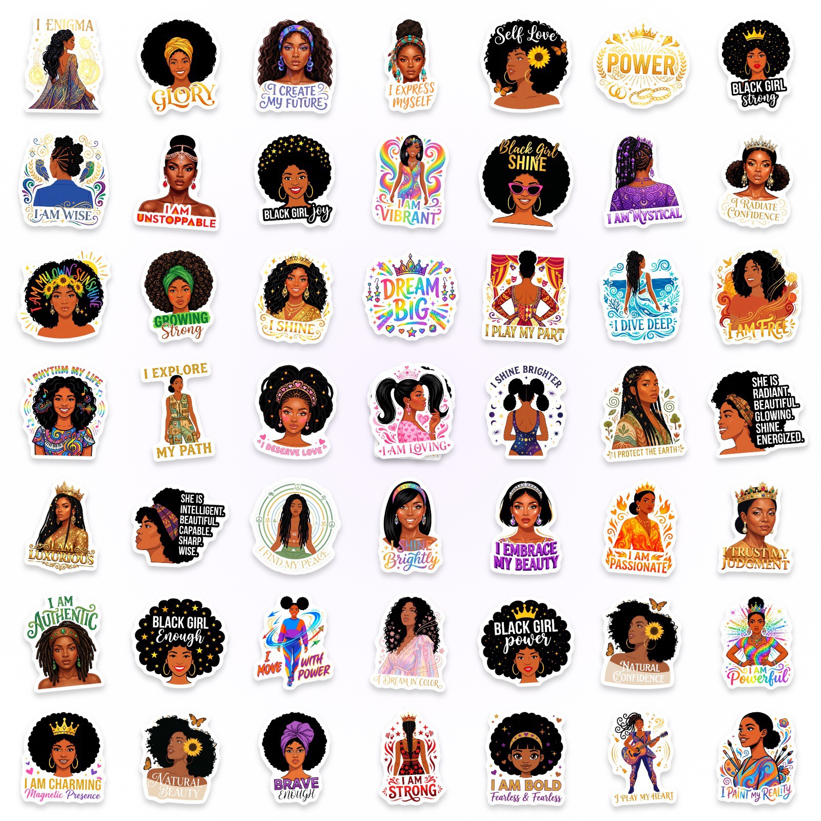 50PCS Inspirational Black Girl - Laptop Accessories Girly のレビューと価格