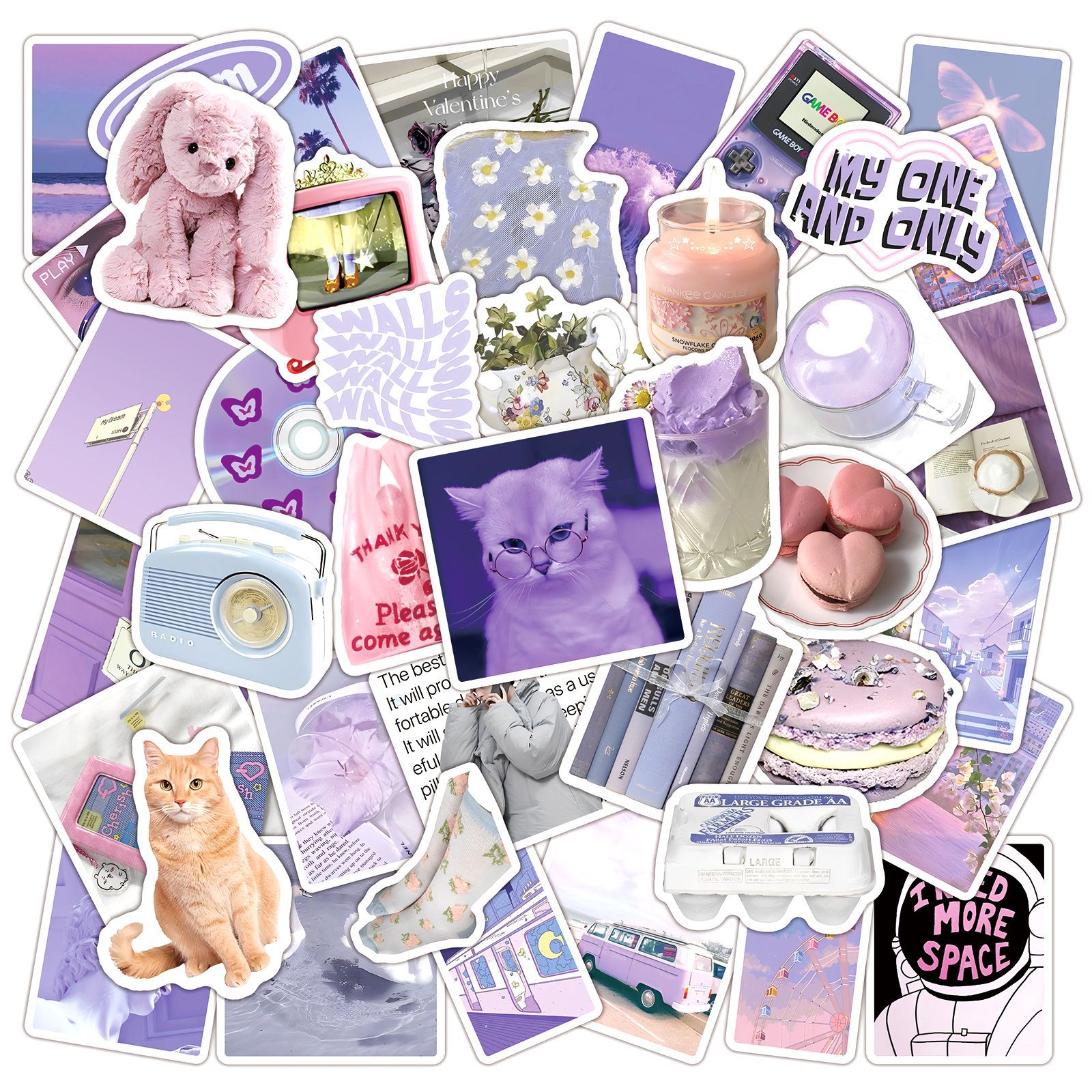 50Pcs Ins Style Fresh Purple A - Laptop Accessories Girly のレビューと価格