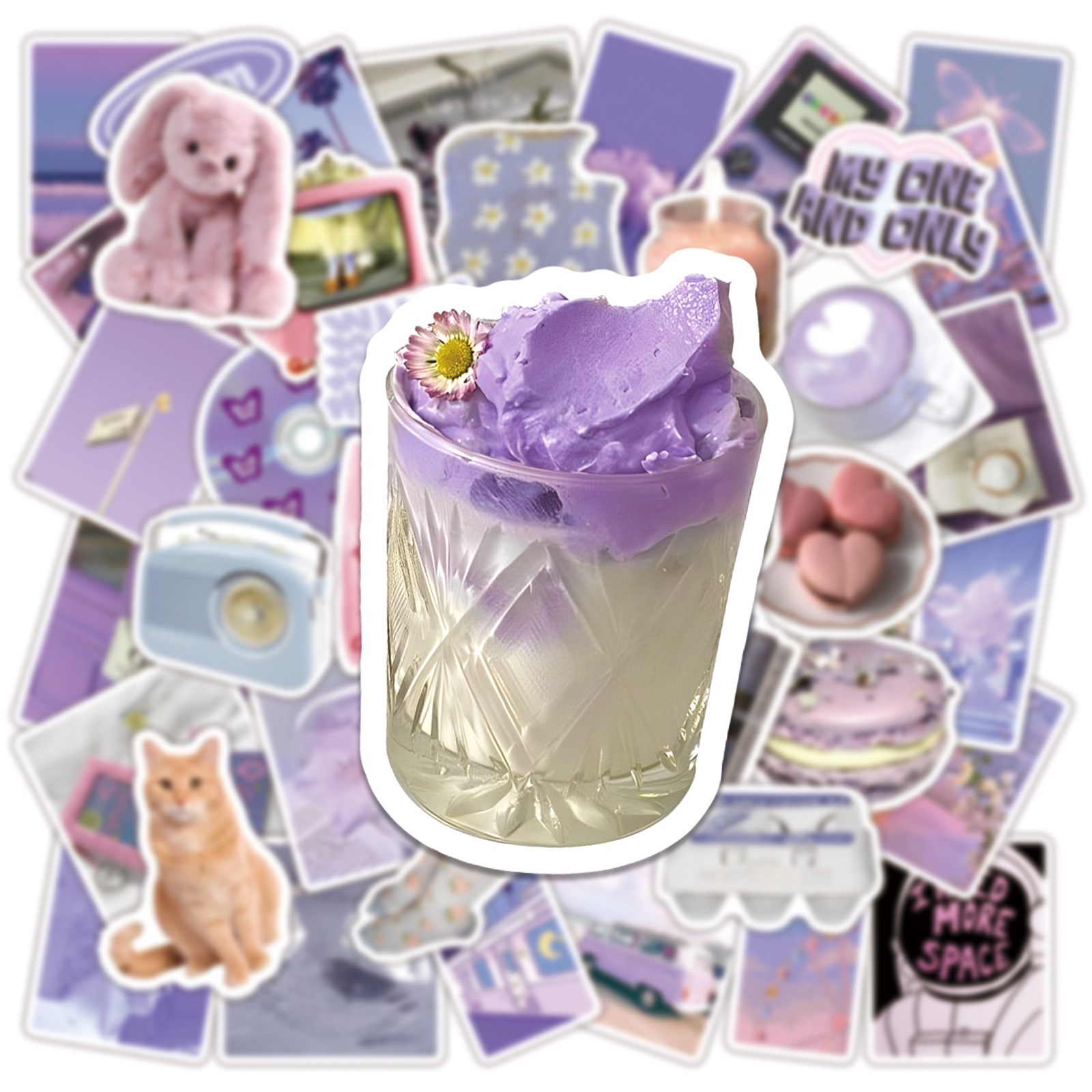 50Pcs Ins Style Fresh Purple A - Laptop Accessories Girly のレビューと価格